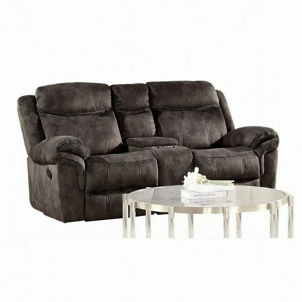 Chocolate Velvet 2pc Motion Sofa Set S500