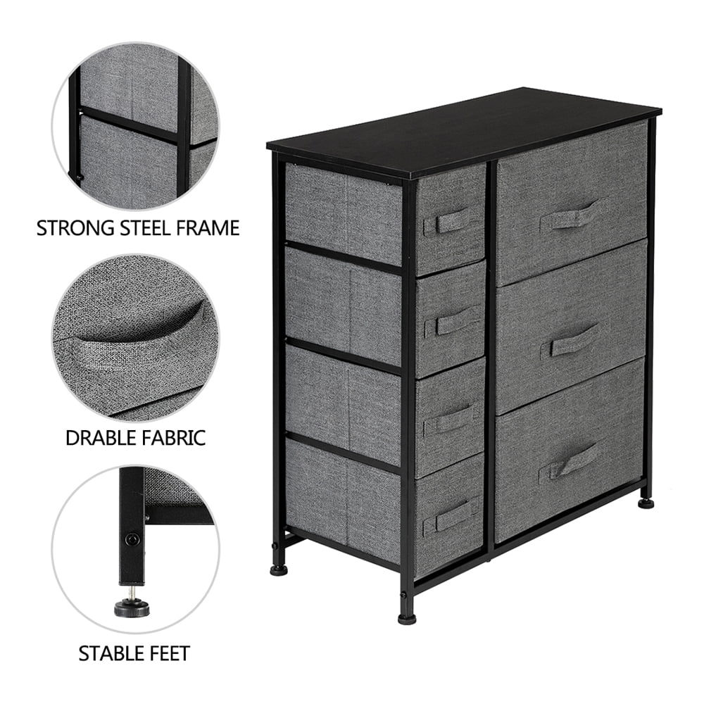 Gray 7 Drawer Fabric Dresser Z729896