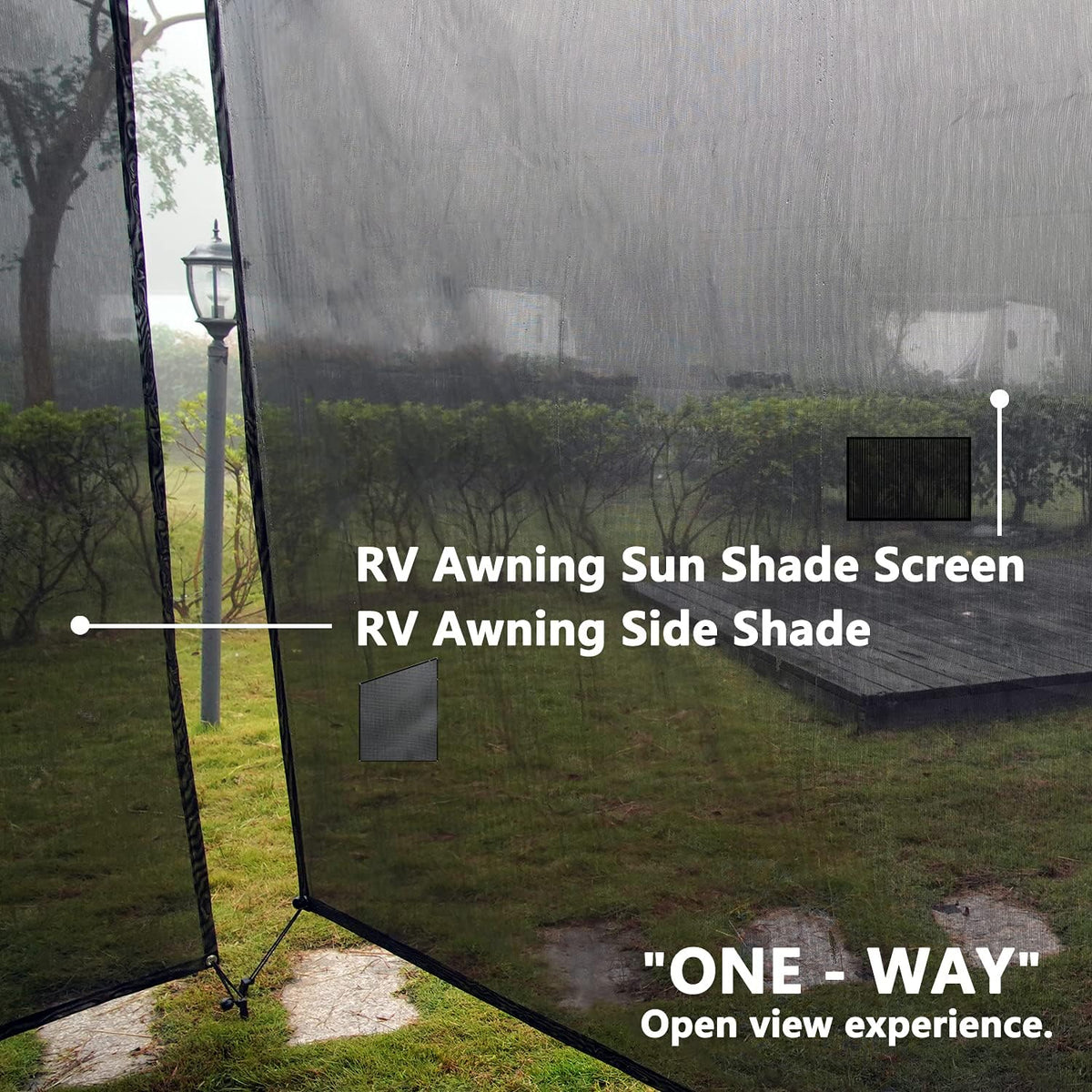 7'x15'2 Black Mesh RV Awning Sun Shade M878013