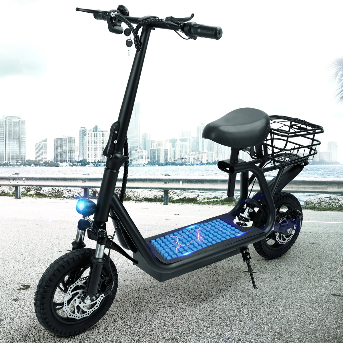 500W Electric Scooter with Seat and Carry Basket G7286