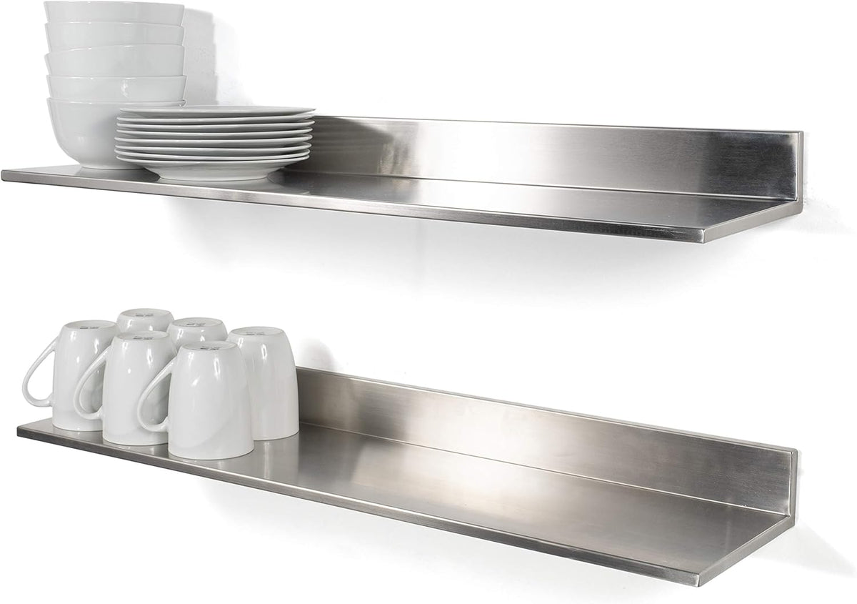 Stainless Steel Wall Shelf Set of 2 V3206