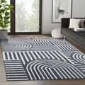 8 x 10 Cream Charcoal Area Rug Q963