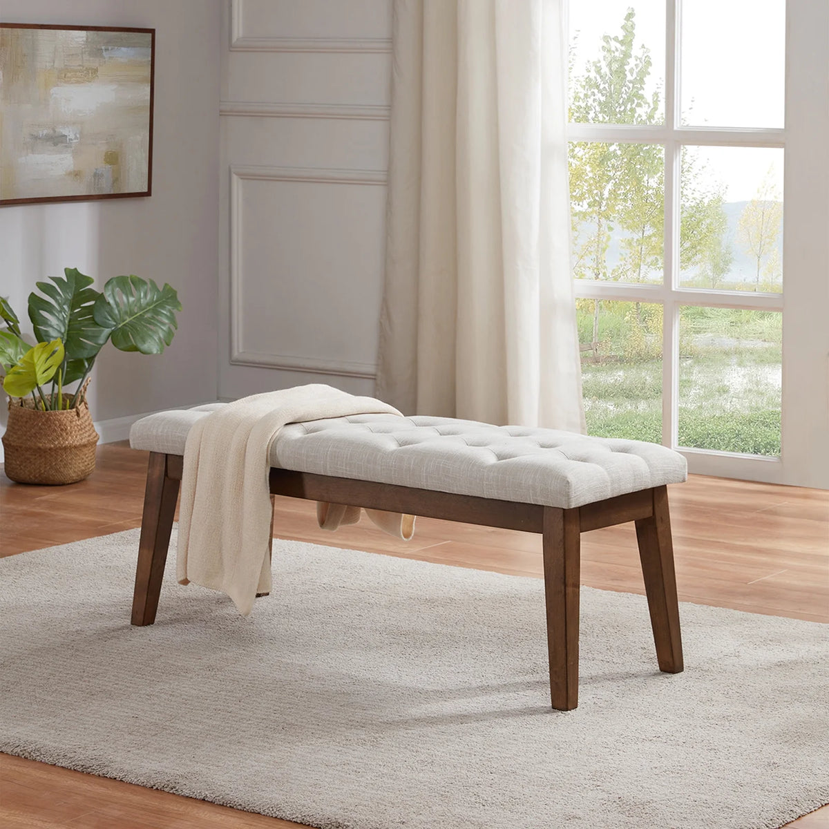Beige Upholstered Bench W846379