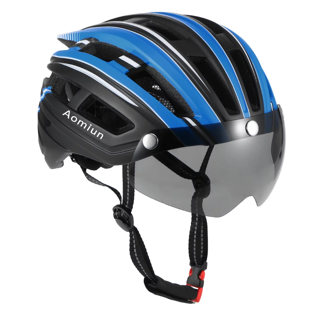 Mountain Bike Helmet with Back Light Detachable Magnetic Visor H83379