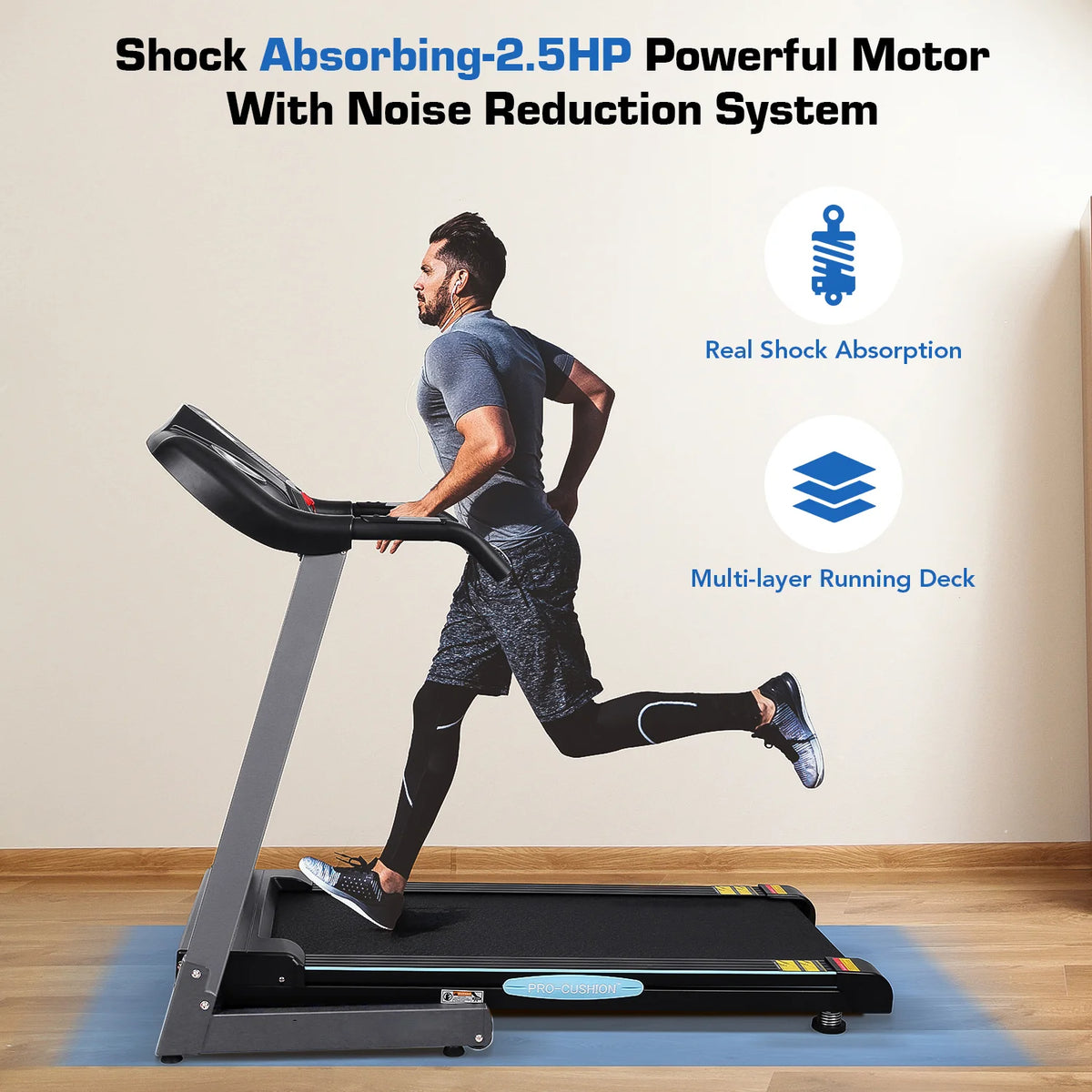 Folding Treadmill with 12% Auto Incline, 2.5 HP Motor L6192