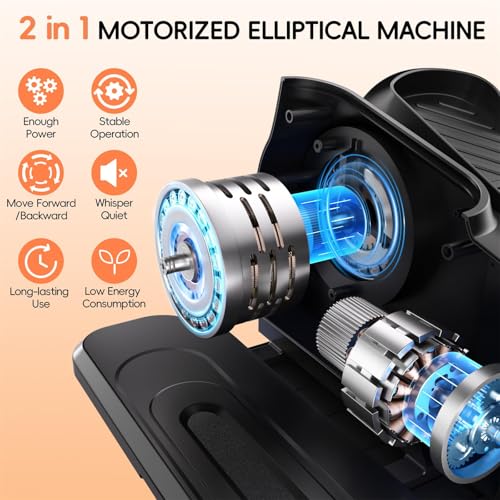 Under Desk Elliptical Machine, Portable Electric Seated Pedal Exerciser with 12 Adjustable Speeds X222