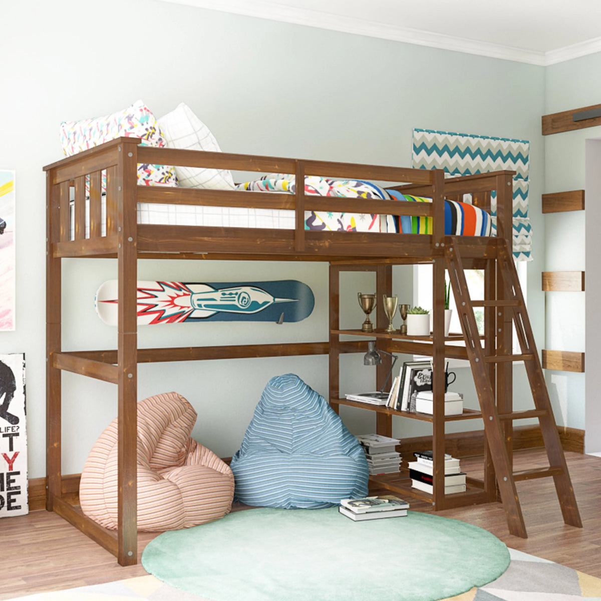 Twin Loft Bed Espresso S452