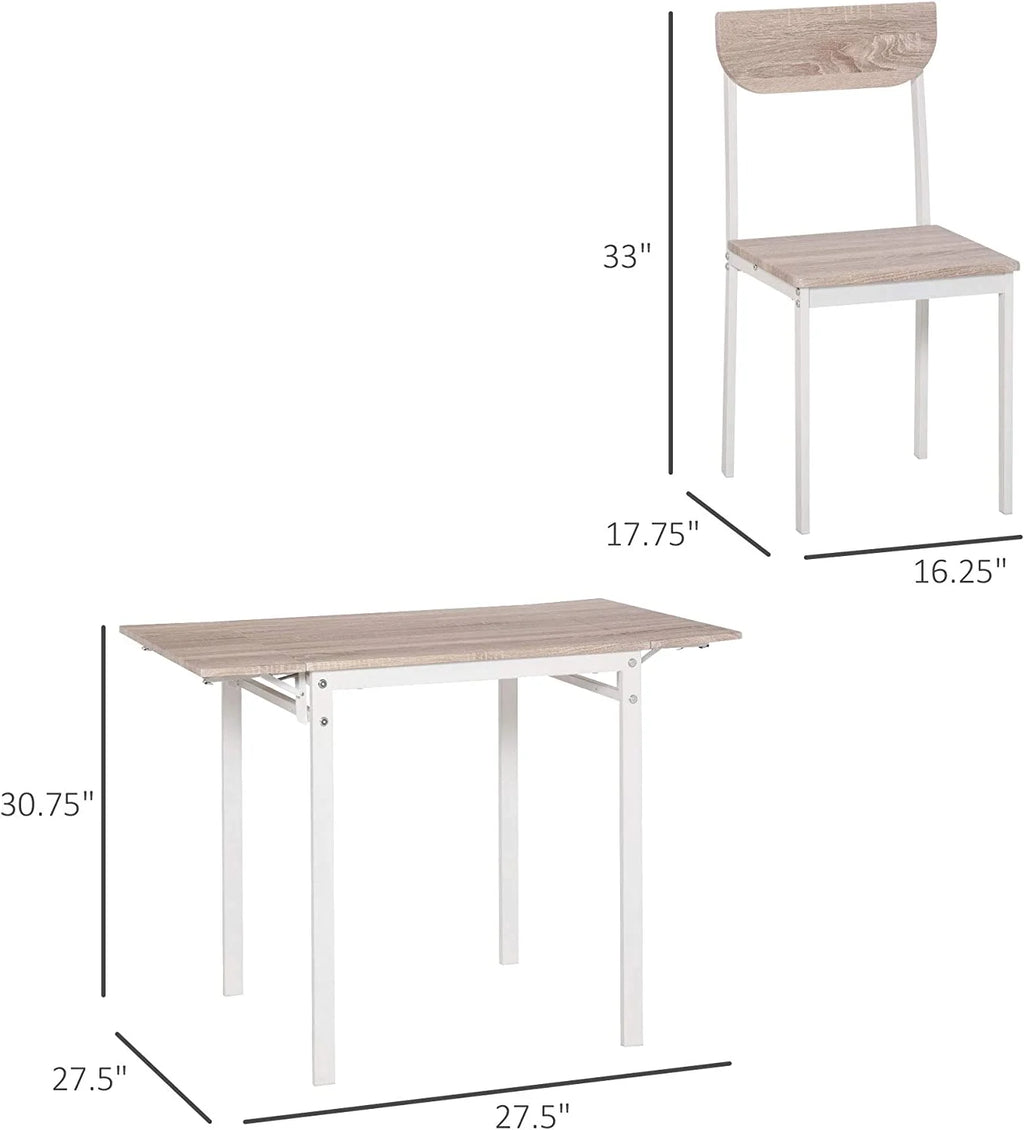 5-Piece Extendable Rectangular Dining Table Set with 4 Chairs U624