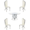 5-Piece Beige Dining Table & 4 Side Chairs J485815