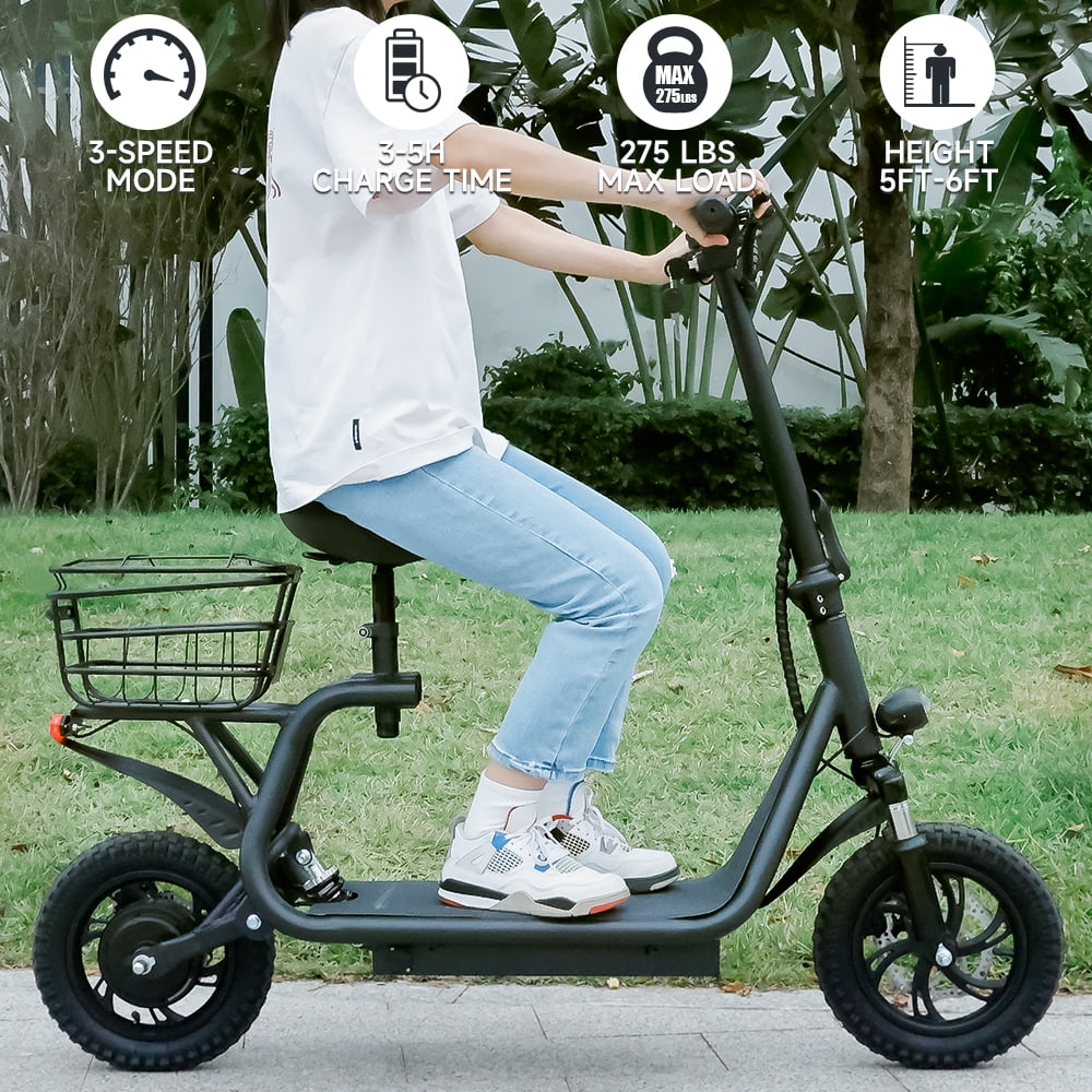 500W Electric Scooter with Seat and Carry Basket G7286