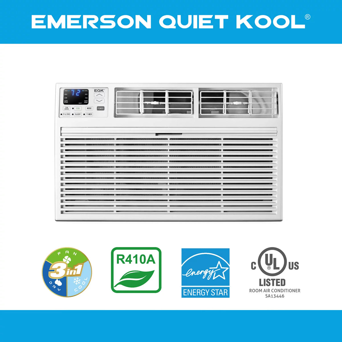 8,000 BTU Through-the-Wall Air Conditioner with Remote, White C3345
