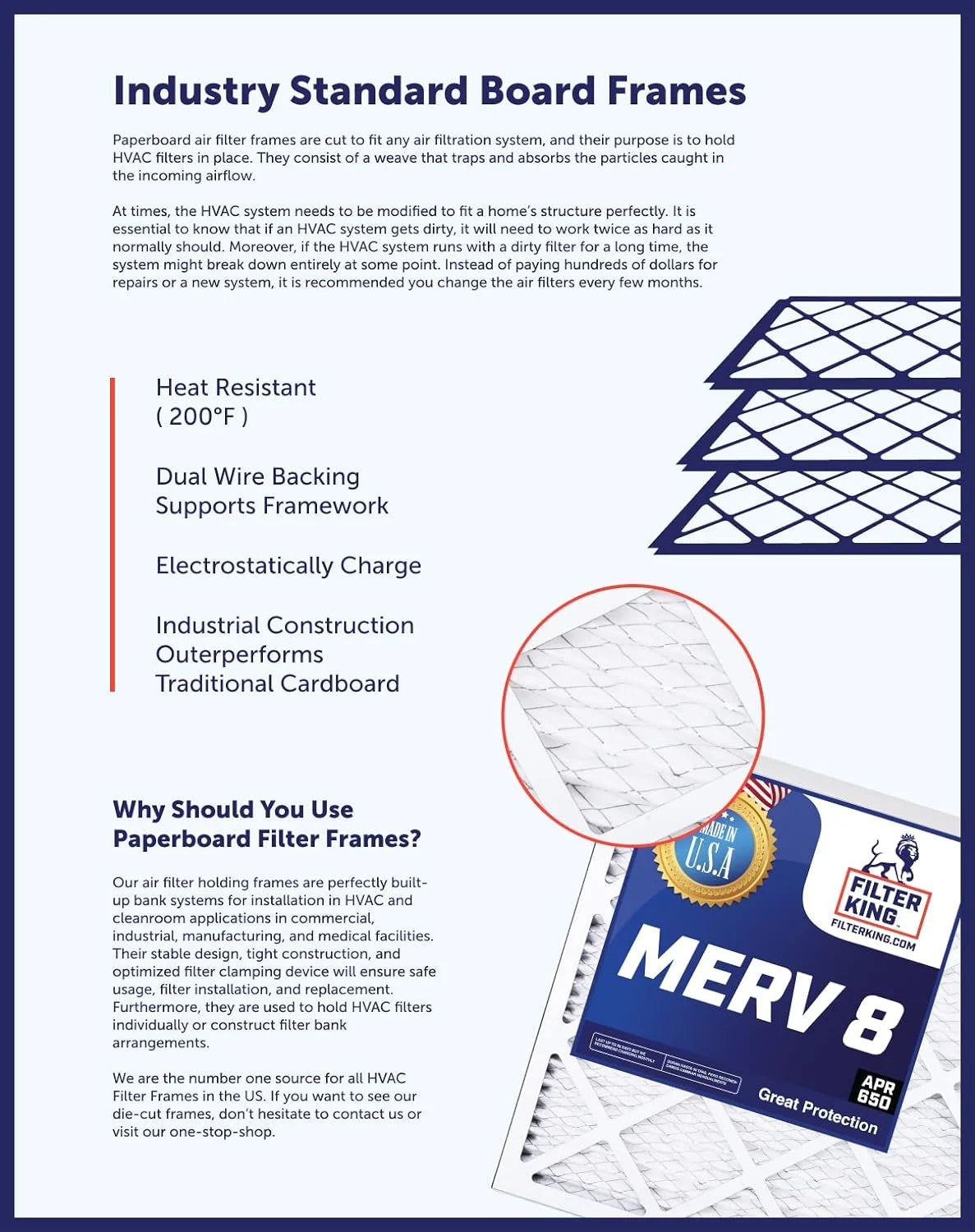 22x66.5x1 MERV 8 Pleated HVAC Air Filter 4-Pack H5653