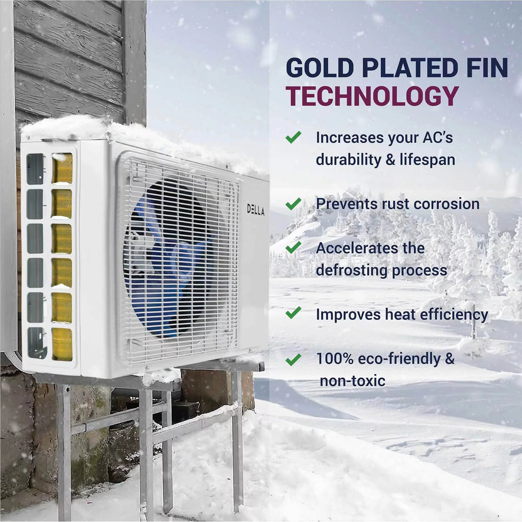 18K BTU 2 Zone 9000 12000 BTU 19 SEER Mini Split Air Conditioner Heat Pump C66916