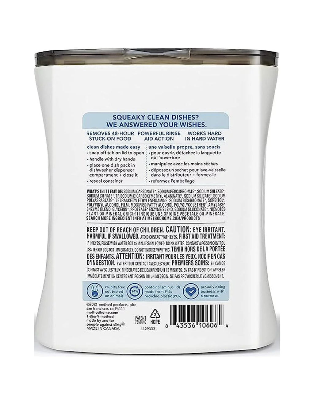 Free & Clear Dishwasher Detergent Pods 30 Pack 17.2 oz B48545