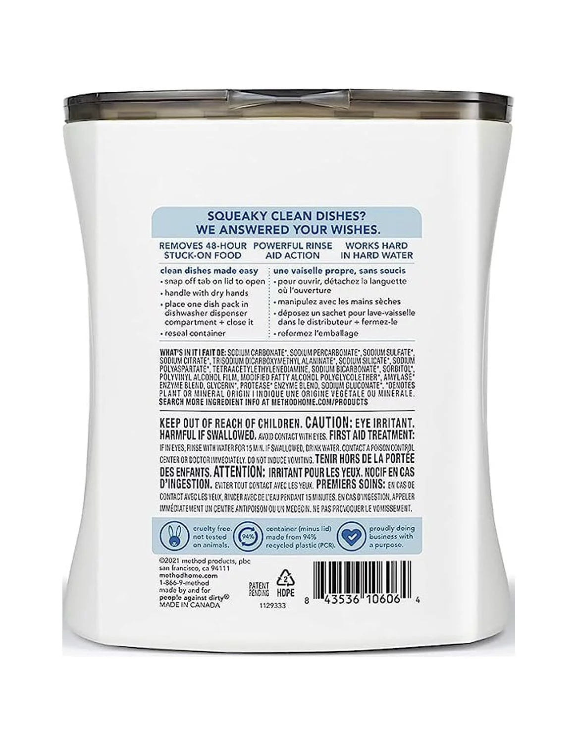Free & Clear Dishwasher Detergent Pods 30 Pack 17.2 oz B48545