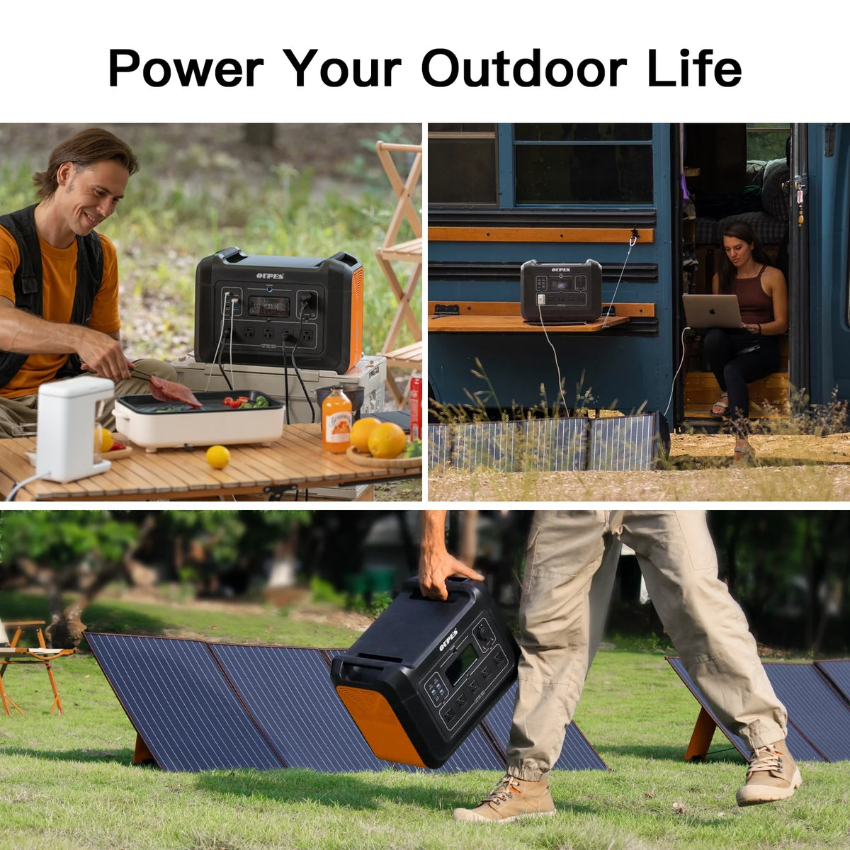2400W 2232Wh Portable Power Station with 4 240W Solar Panels S763