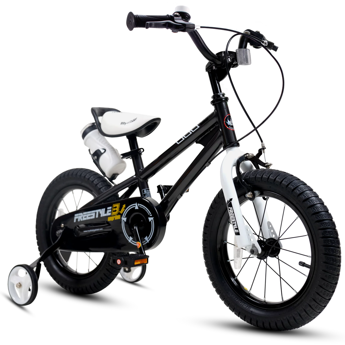 16 In Black Kids Bike with Training Wheels C4059