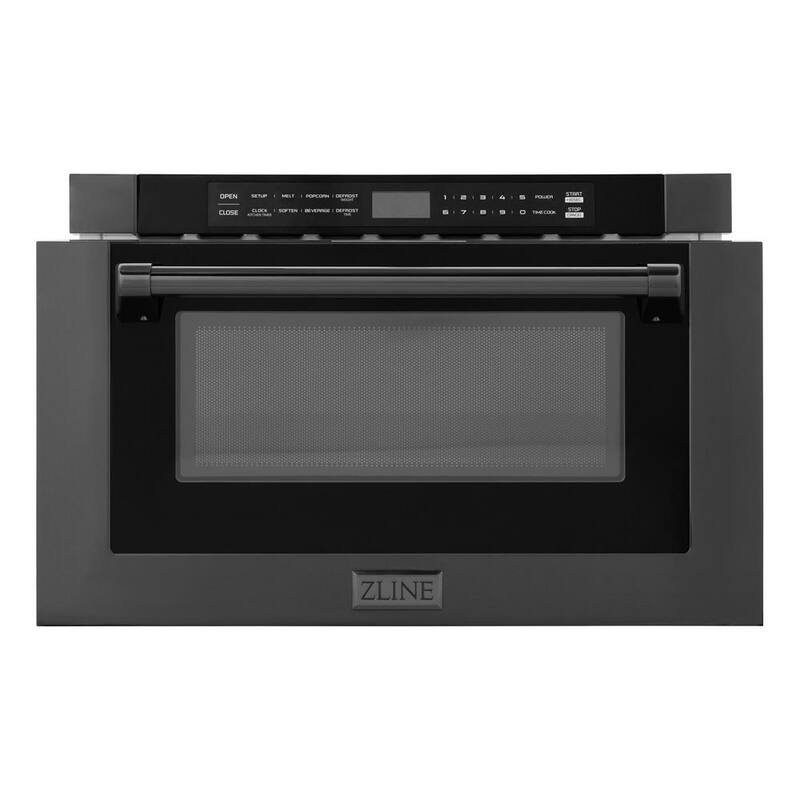1000-Watt Built-In Microwave Drawer in Black Stainless Steel J923805