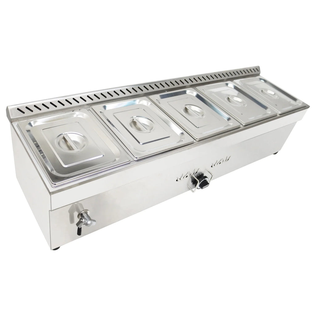 Propane Gas 5 Pan Stainless Steel Food Warmer G92187