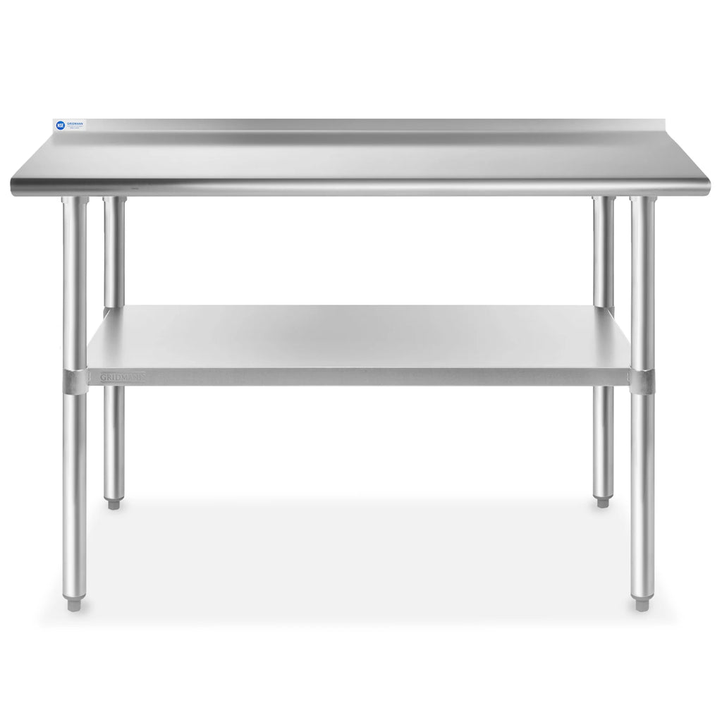 NSF Stainless-Steel Commercial Work Table with Backsplash - 30 x 72 Inches Q582