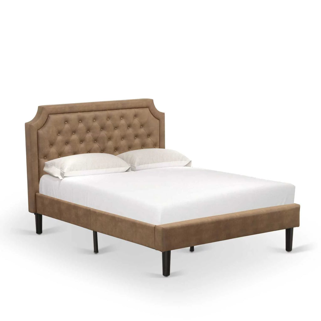 Brown 2-Piece Wooden Full Platform Bedroom Set T7199