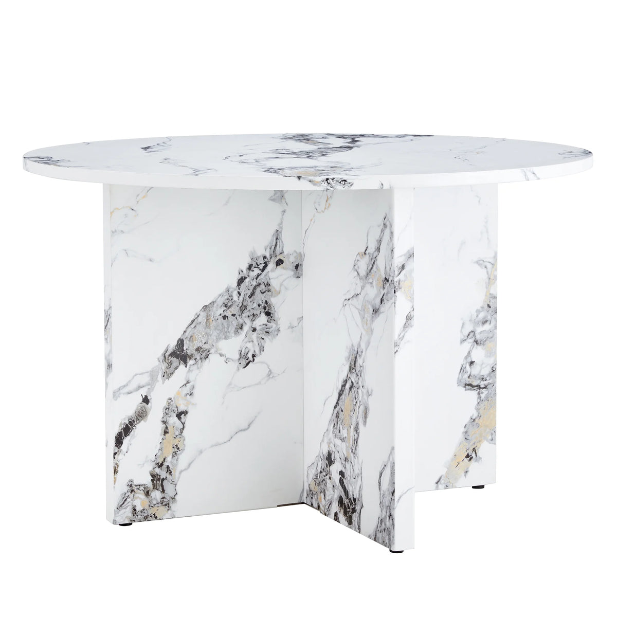 47 Inch Faux Marble Round Dining Table Y8684