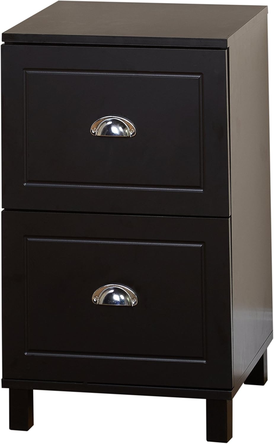 White 2 Drawer Filing Cabinet with Metal Handles E833