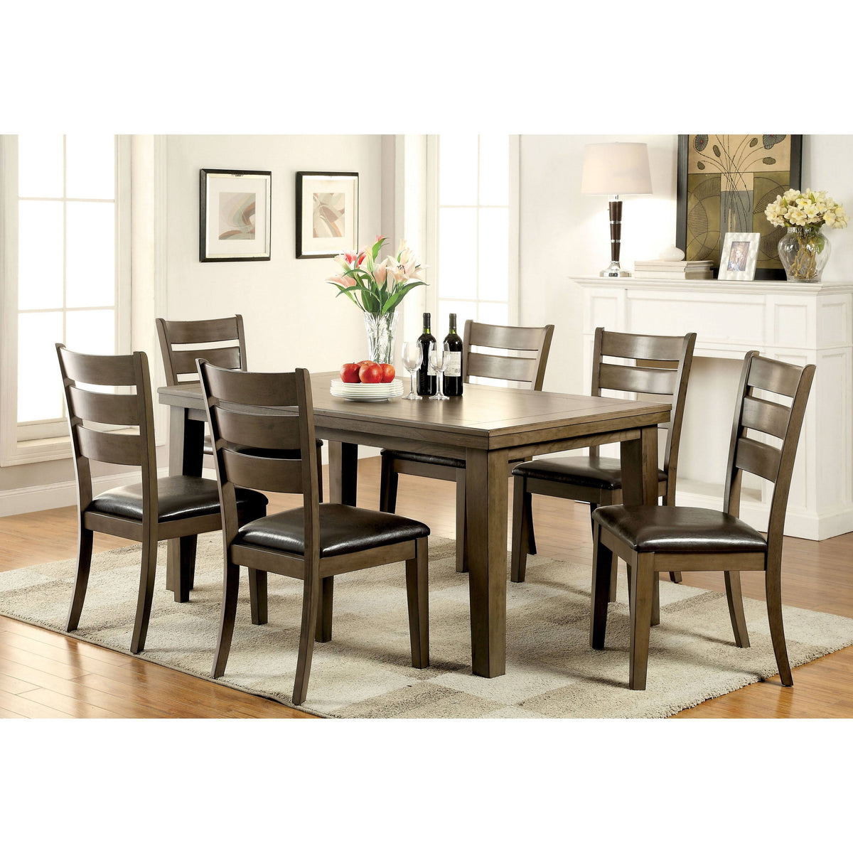 Grey 66-Inch Wooden Dining Table S5763