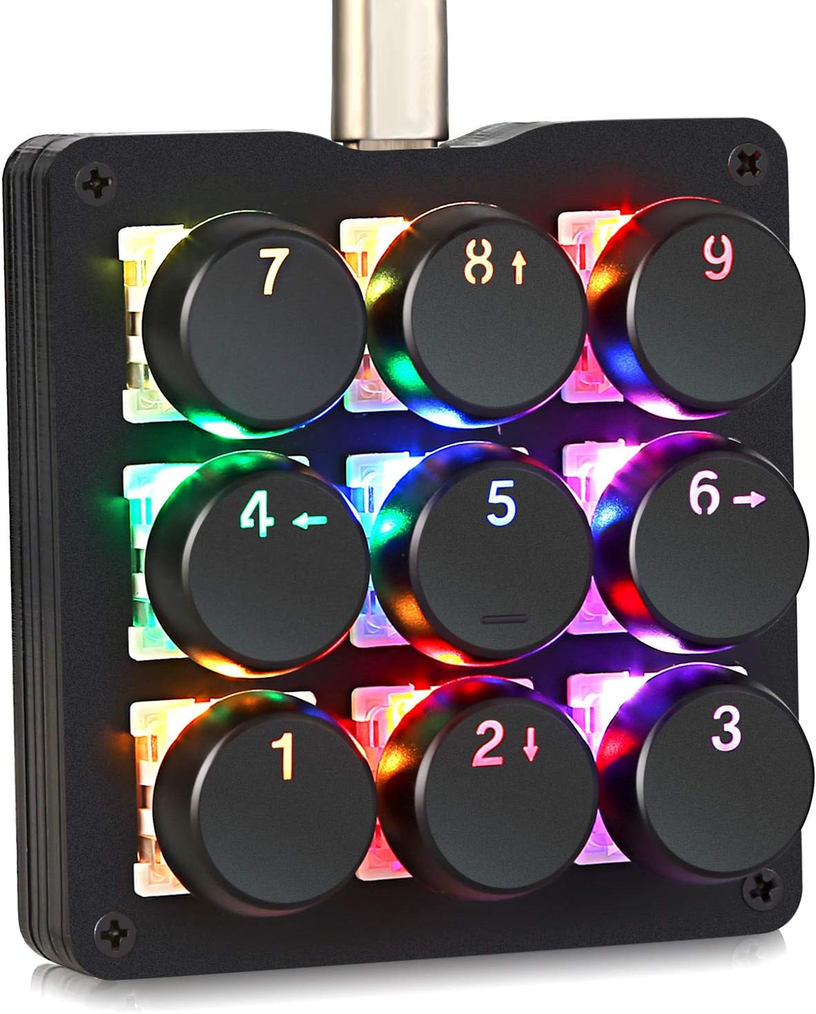 One Handed Mechanical Keyboard, RGB Backlit Mini Gaming Keypad, 9 Programmable Keys T5287