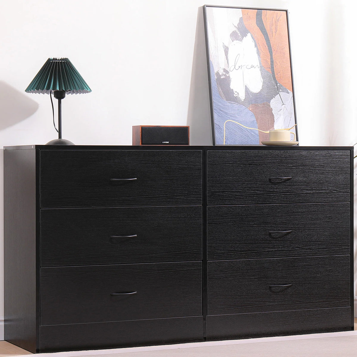 Black 6 Drawer Dresser K8860