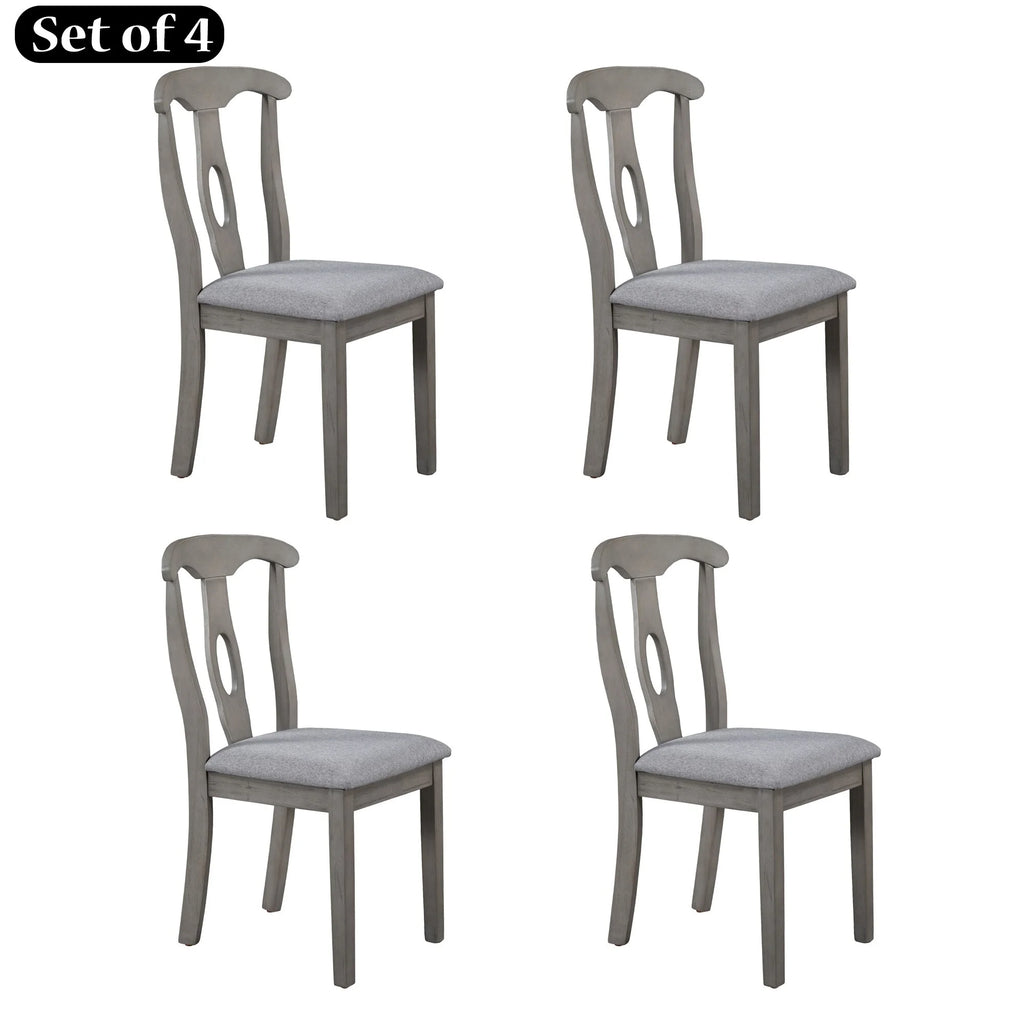 Rustic Wood Padded Dining Chairs Set of 4 N22573