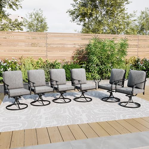 7 Pieces Outdoor Dining Set with Swivel Chairs M612566