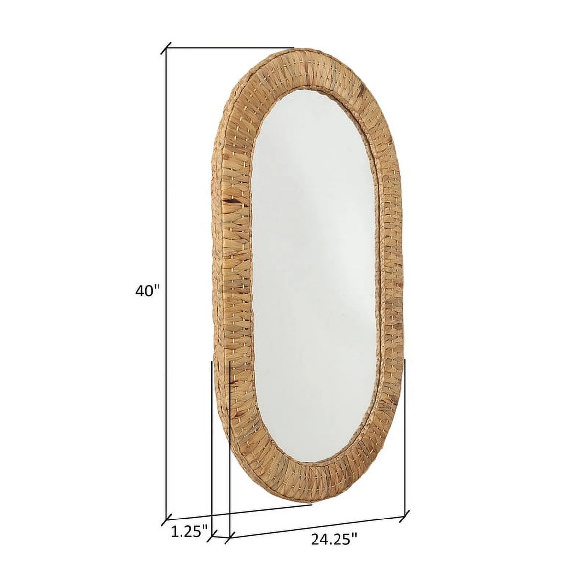 Oval Rattan Woven Wall Mirror G583
