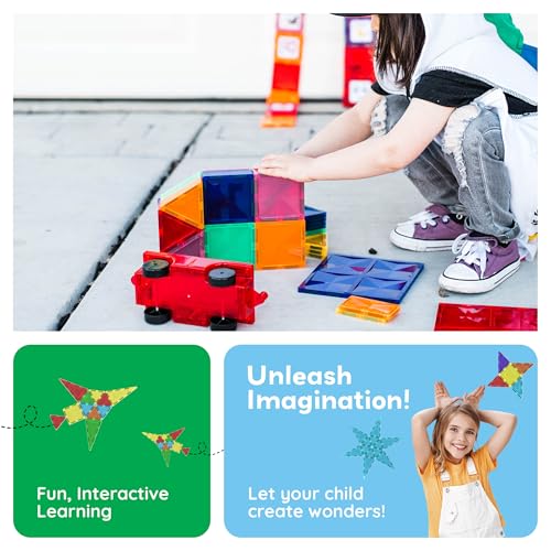 60 Piece Set Clear Magnetic 3D Building Tiles B155166
