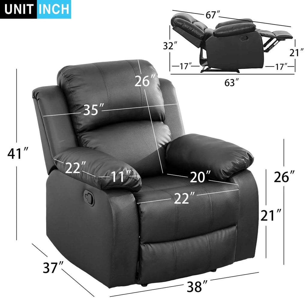 38" Leather Recliner Chair K61079
