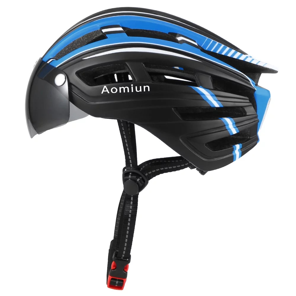 Mountain Bike Helmet with Back Light Detachable Magnetic Visor H83379
