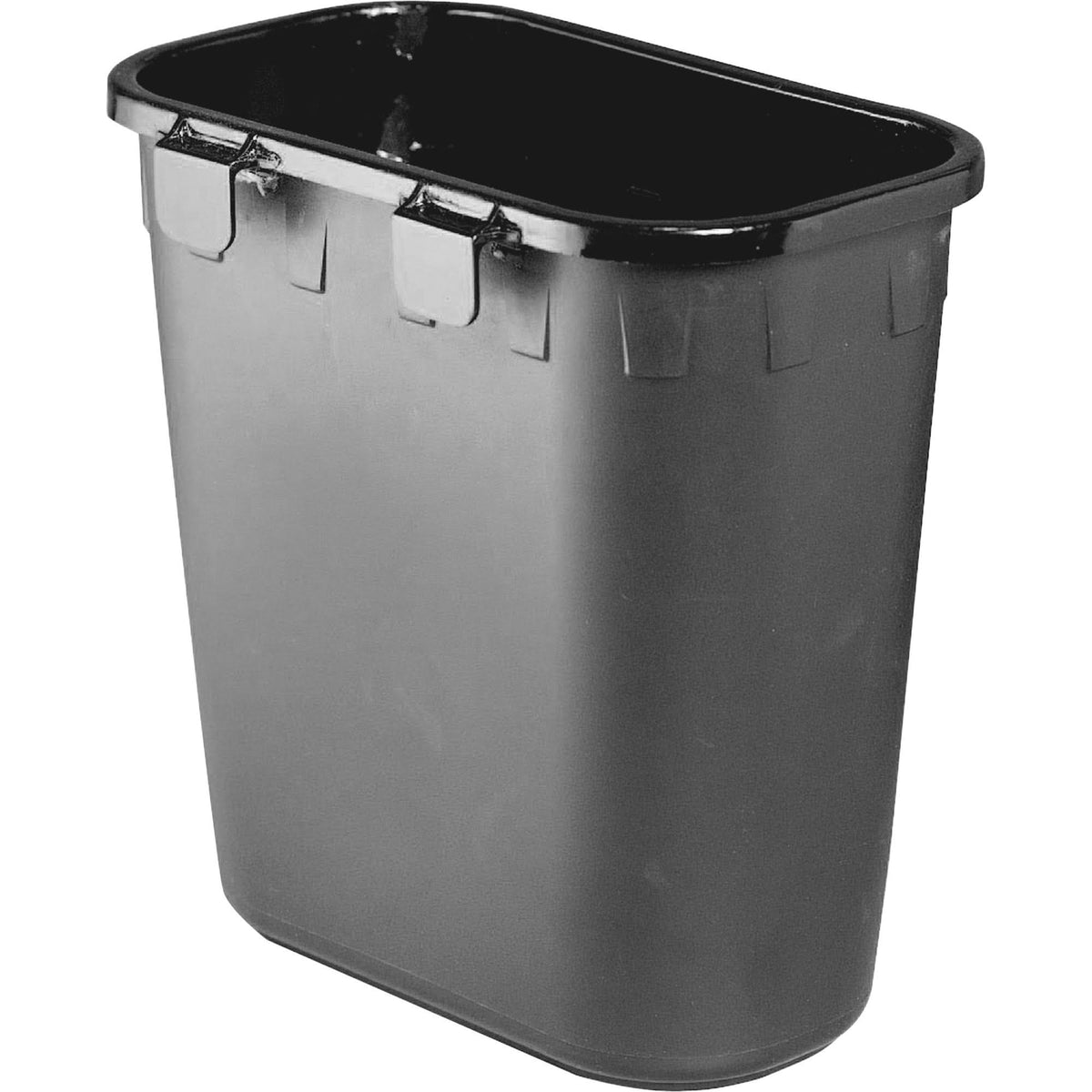 Black 1.75gal Rectangular Polyethylene Recycling Bin S8662