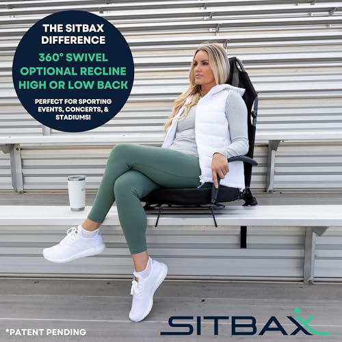 Padded Reclining Stadium Chair with Backpack Straps H7461