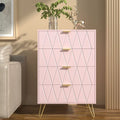 4 Drawer Dresser Chest Cabinet Organizer with Metal Legs Y563