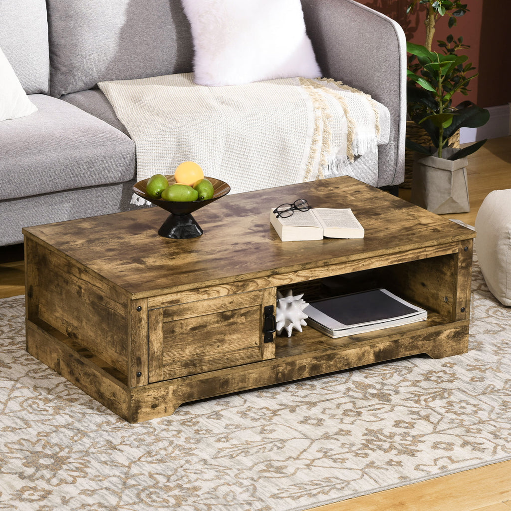 Vintage Rustic Storage Coffee Table Y3742