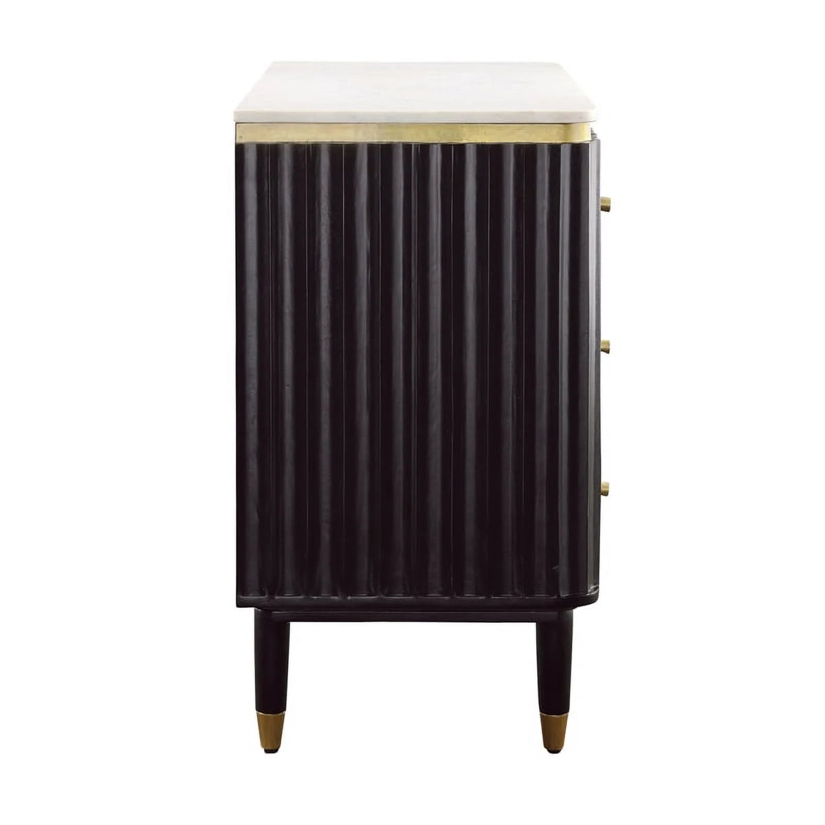 Black and Gold 3-Drawer Wood Chest W75310