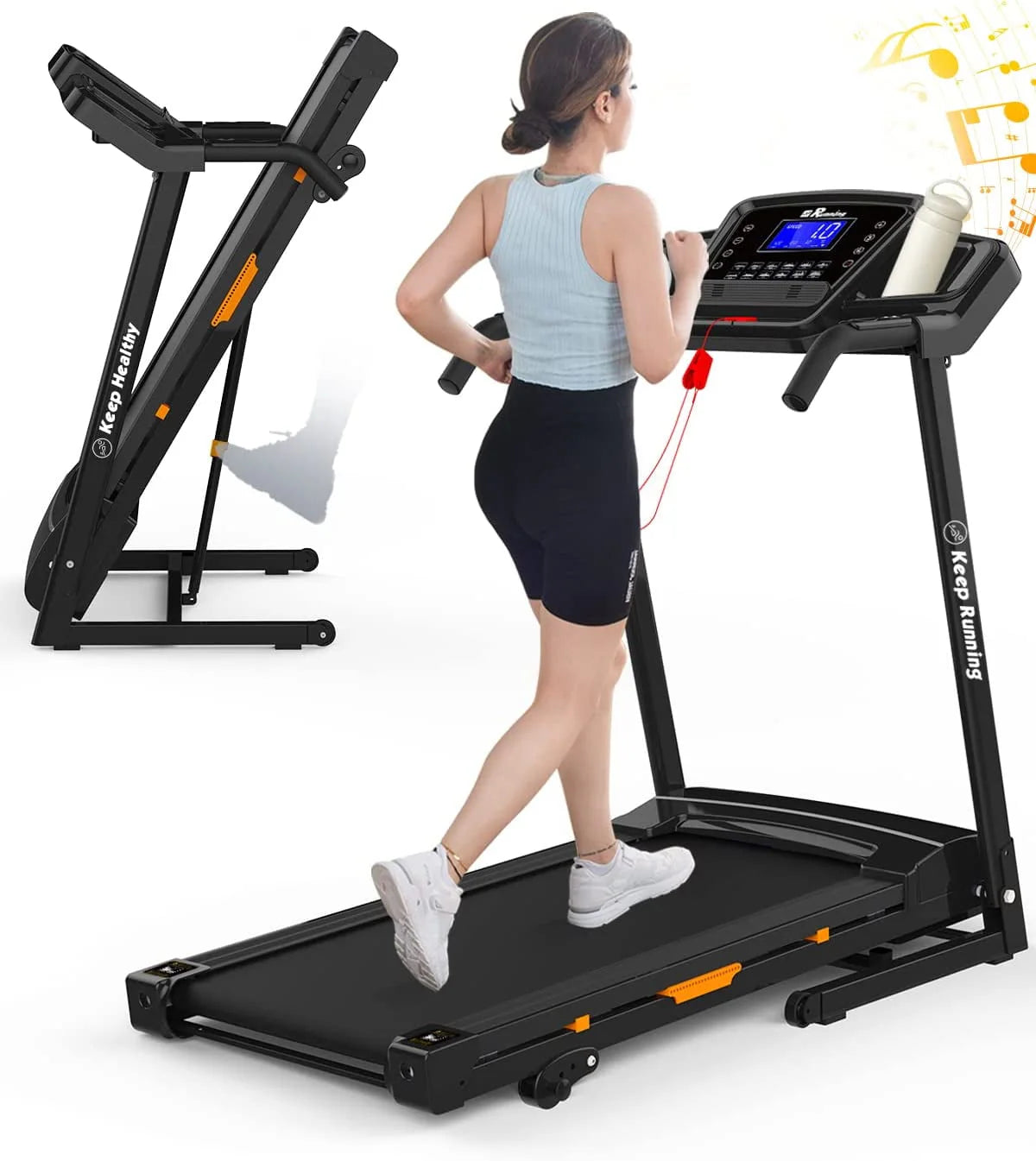 3.5HP Foldable Electric Treadmill with Incline Q230425