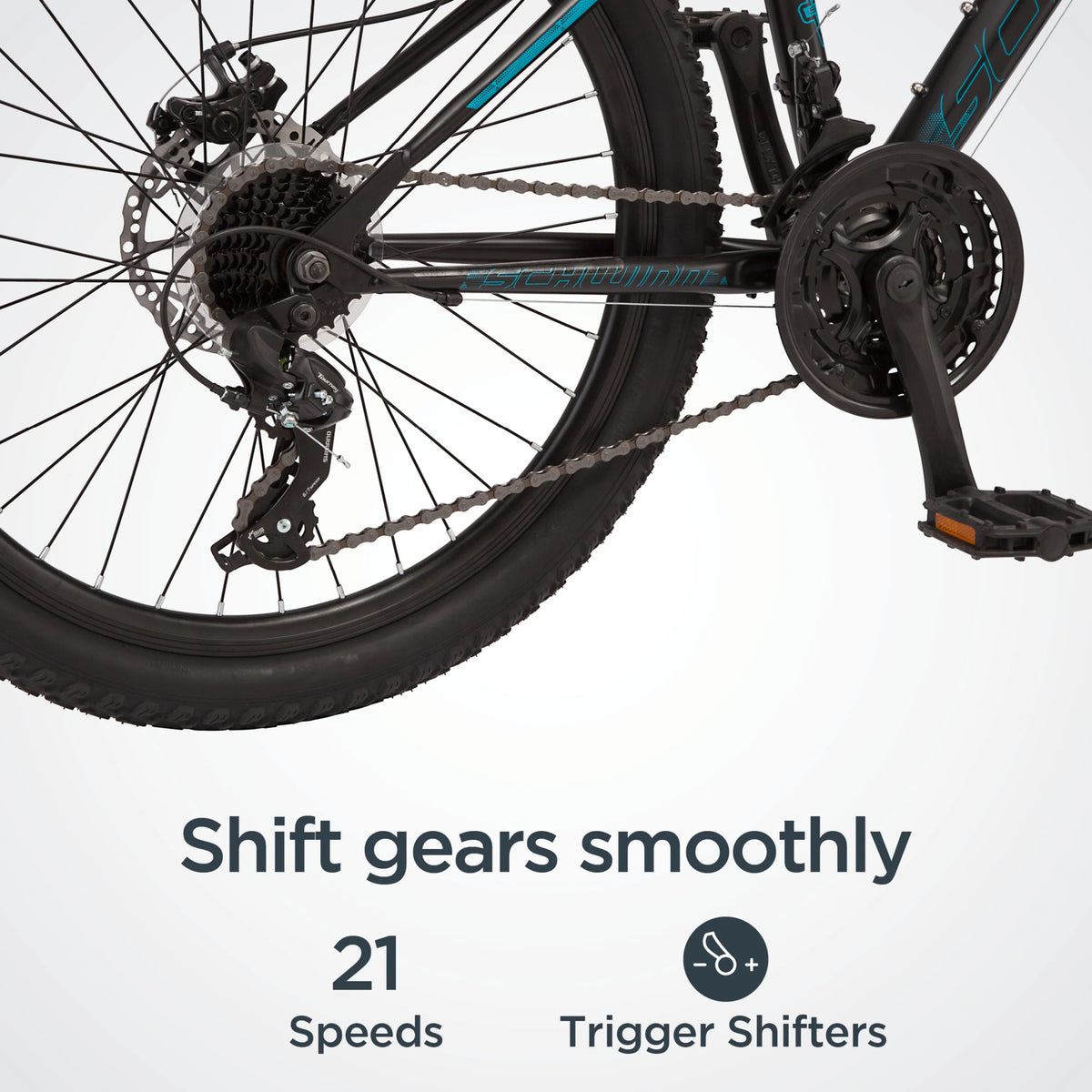 24-inch 21 Speeds Black Teal Mountain Bike G982