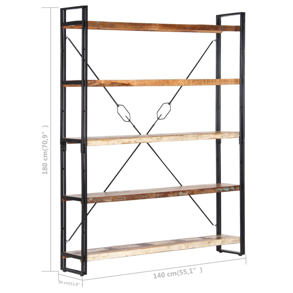 5-Tier Solid Reclaimed Wood Bookcase F201499
