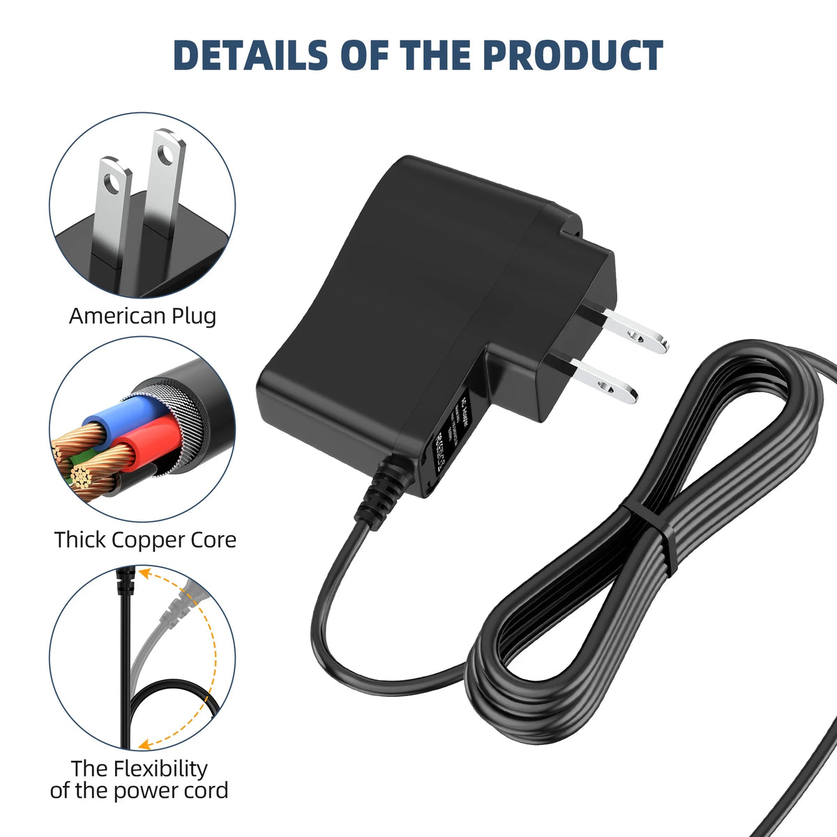 AC DC Adapter for Vacuum Plug In Battery Charger Power Supply Cord Y610