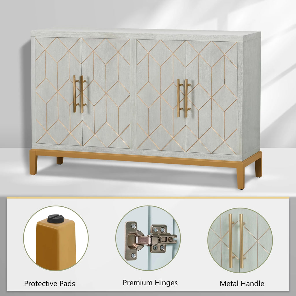 Green Accent Cabinet with Gold Trim X622129