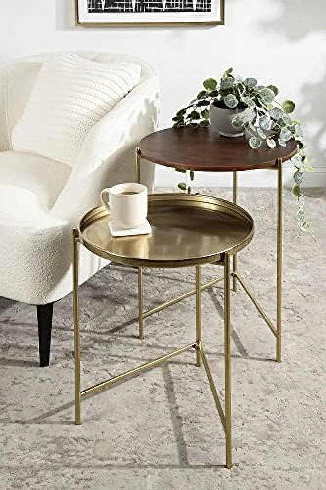 Black Nested Round Metal End Tables N8289