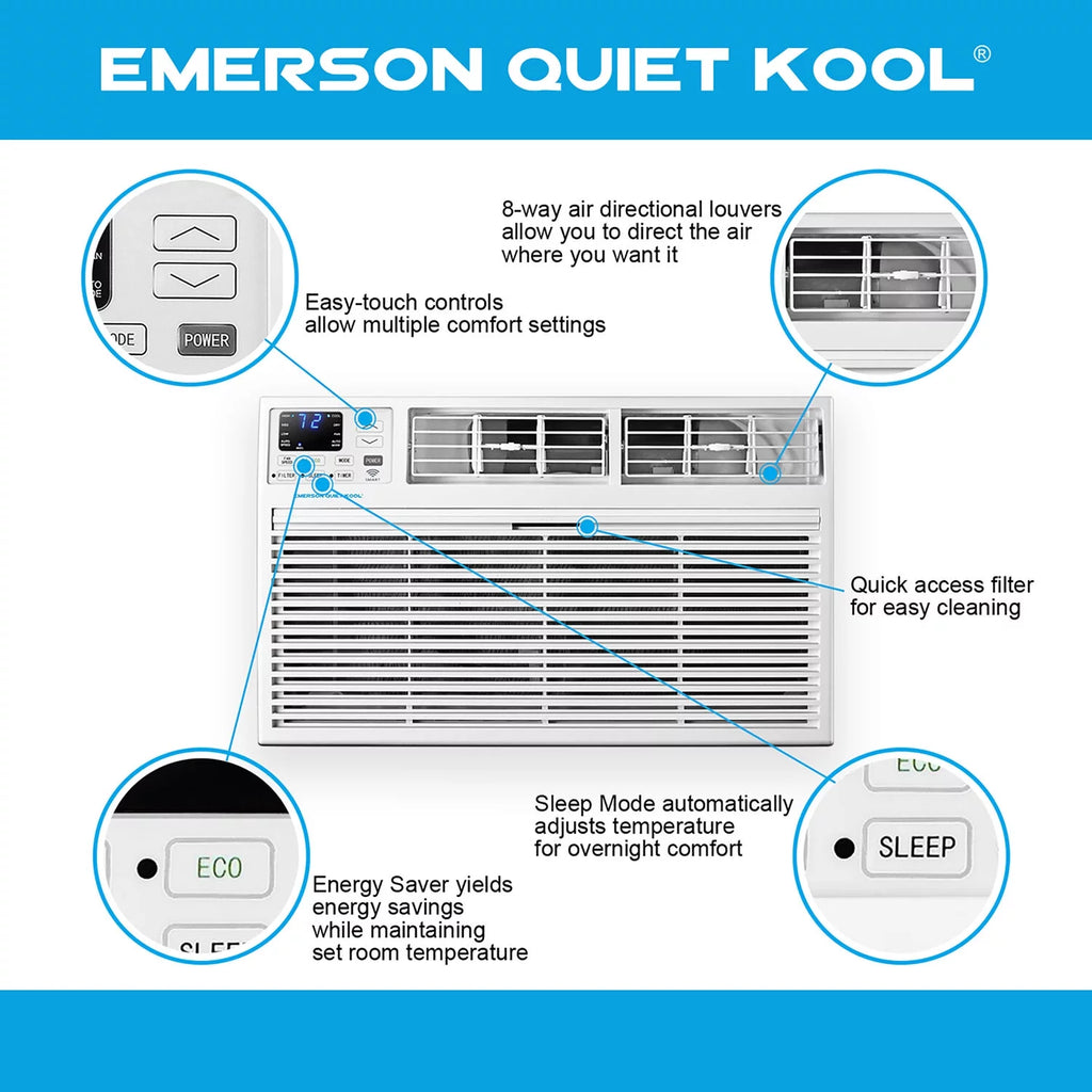 8,000 BTU Through-the-Wall Air Conditioner with Remote, White C3345