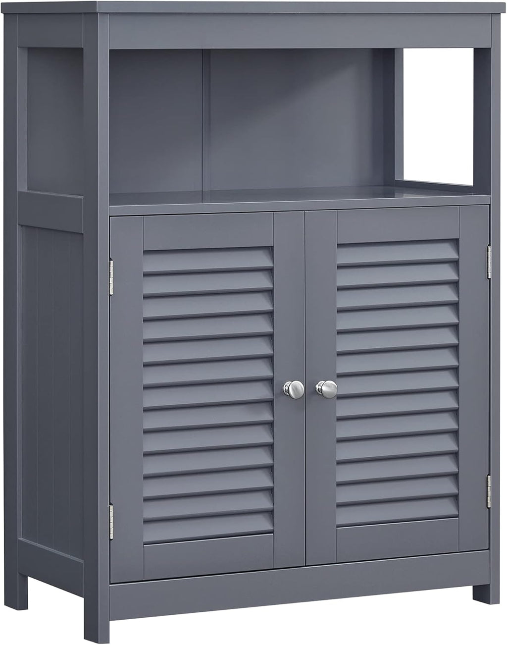 Gray Freestanding Bathroom Storage Cabinet with Adjustable Shelf D998