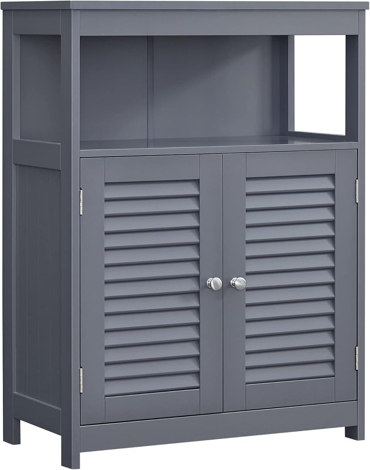 Gray Freestanding Bathroom Storage Cabinet with Adjustable Shelf D998